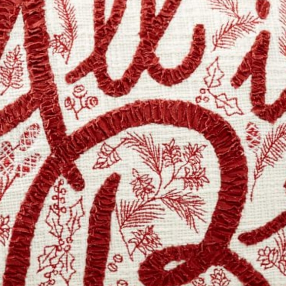 Pottery Barn All is Bright Embroidered Lumbar Pillow Cover 16" x 26" - Picture 9 of 12